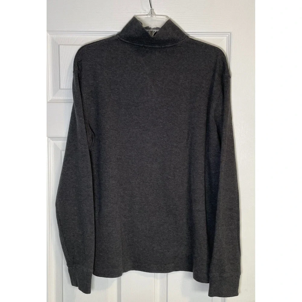 Polo Ralph Lauren Mens Estate Rib Quarter Zip Pullover‎ Charcoal Grey Large L